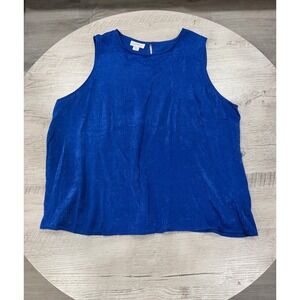 Jaclyn Smith Collection Royal Blue Sleeveless Blouse Womens XXL Flowey Top